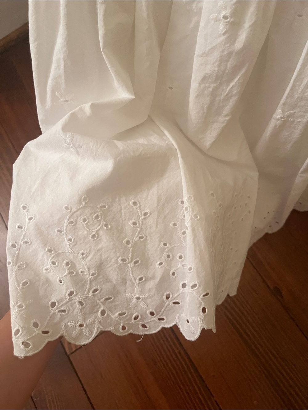 Zara White Eyelet Babydoll Mini Dress Size M - Picture 4 of 7